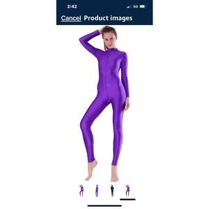 Speerise High Neck Long Sleeve Bodycon Jumpsuit. Small - New With Tags - Purple